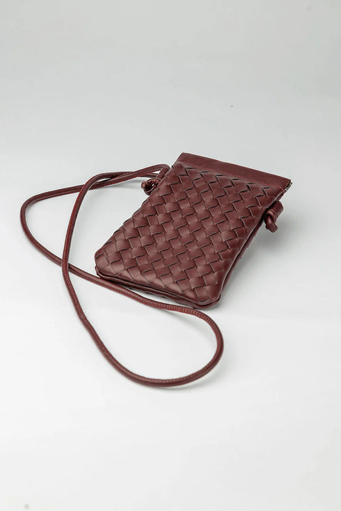 Bow 19 burgundy phone bag